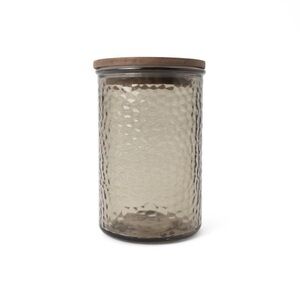 New! Target Bullseye Playground Taupe Hammered Glass Canister with Wooden Lid